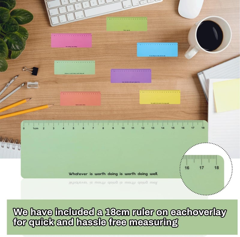 Winfox Green Dyslexia Tools for Kids, 10-Piece Guided Reading Strips, Colored Overlay Highlighters, Reading Tracking Rulers for Visual Stress, ADHD, Irlens Syndrome - Image 4